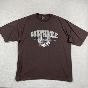 Vintage‎ Southpole Shirt Mens 2XL Brown Bling Y2K Streetwear Skater Hip Hop Rap